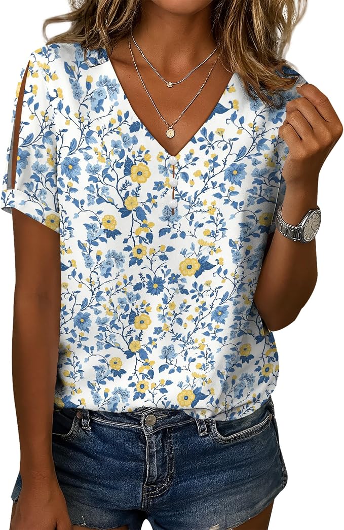 Womens Floral Printed Cotton Top 19