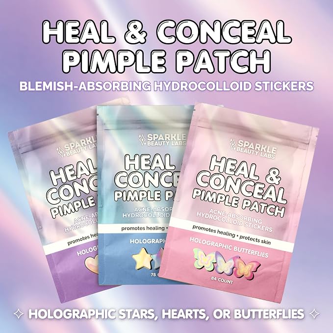 Holographic Hearts - 78 count (3 sheets)