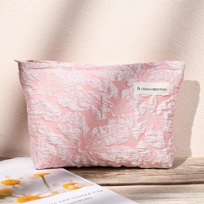 Embossed pink flower