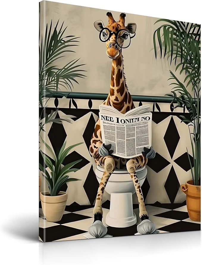 Giraffe Reading Toilet