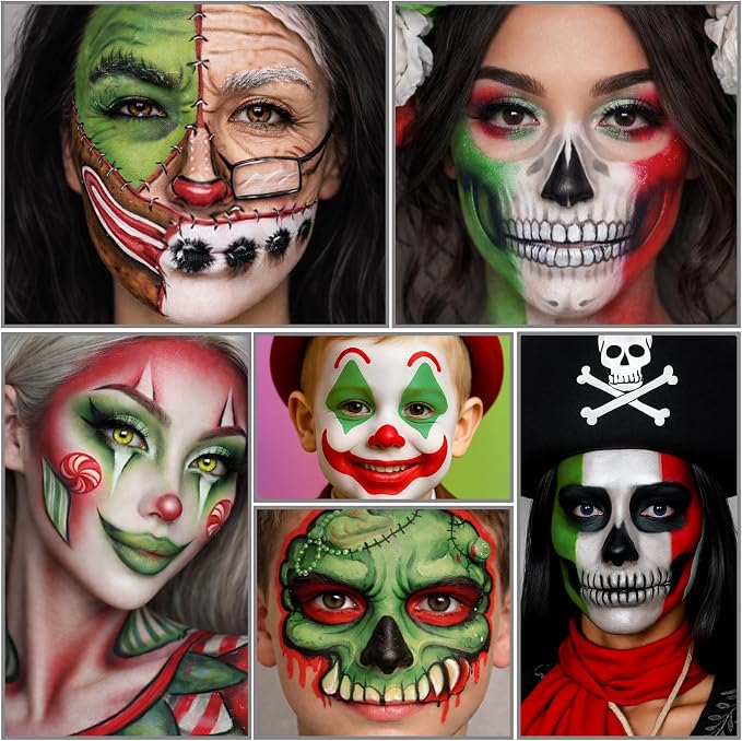 Green+White+Red+3Pcs Brushes