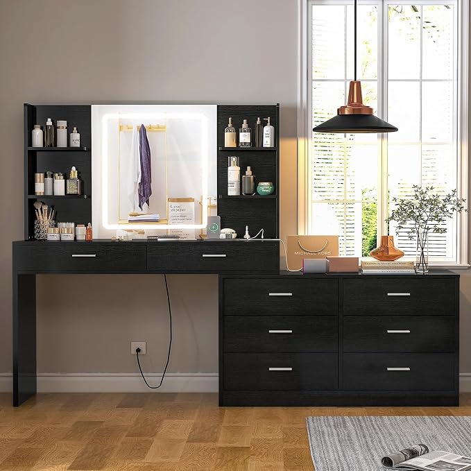 Black 8 Drawers