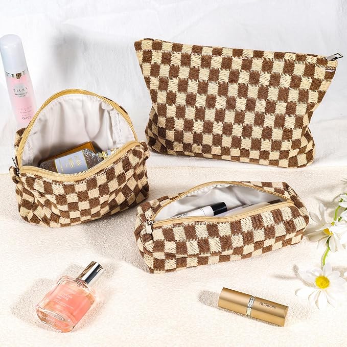 B-Checkered 3Pcs Mix Brown