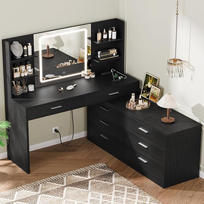 Black 8 Drawers
