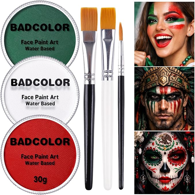 Dark Green+White+Red+3Pcs Brushes