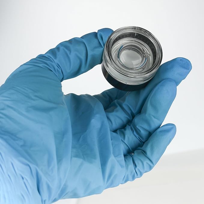 Clear jar black lid