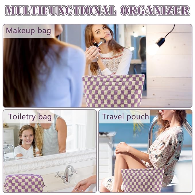 B-Checkered 3Pcs Mix Purple