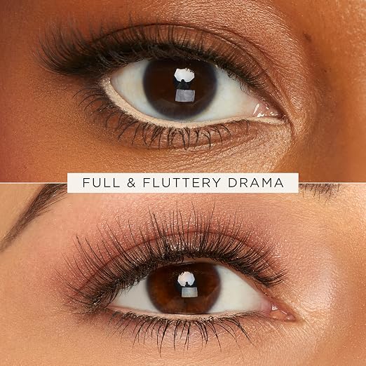 nude eyeliner & black false lashes