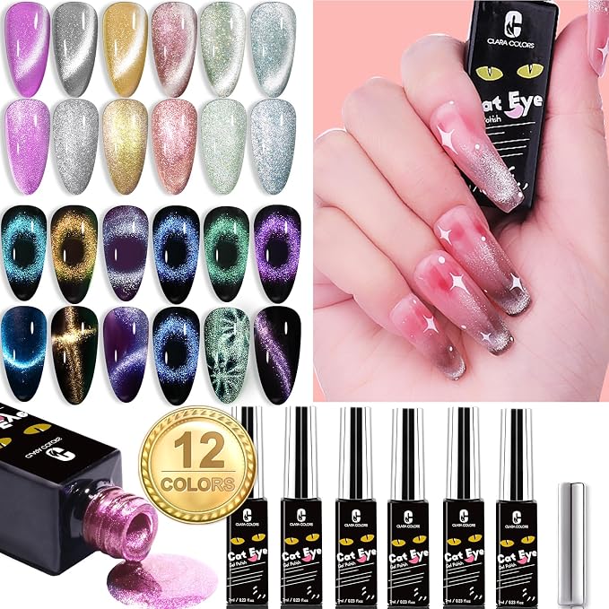 Cat Eye Gel Polish Set - 12 Colors (Romantic)