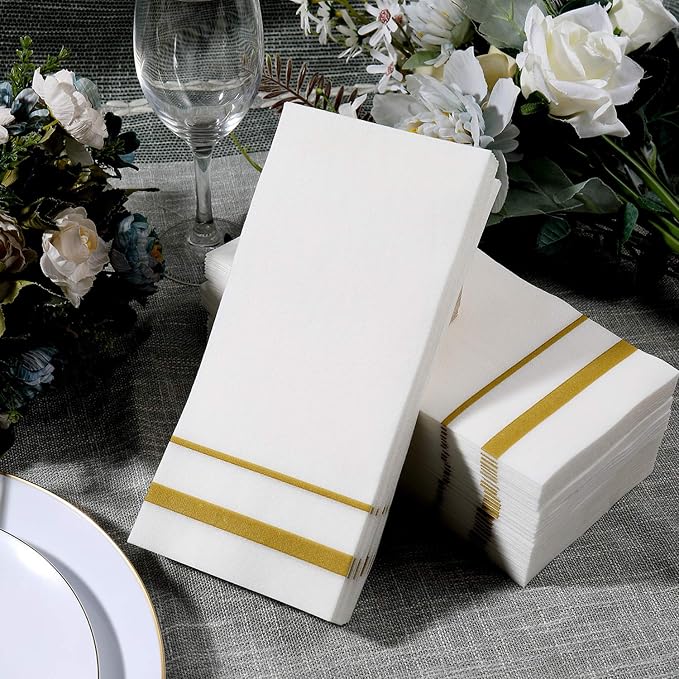Gold Rimmed Napkins