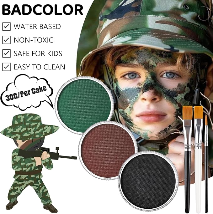 Black+Green+Brown+3Pcs Brushes