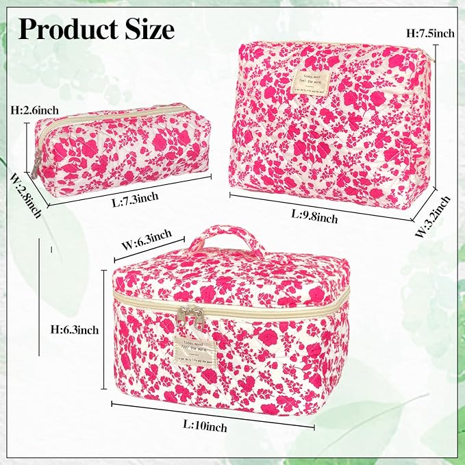 B-3Pcs Rose red