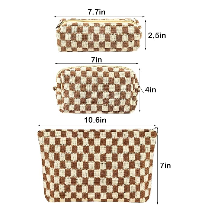 B-Checkered 3Pcs Mix Brown