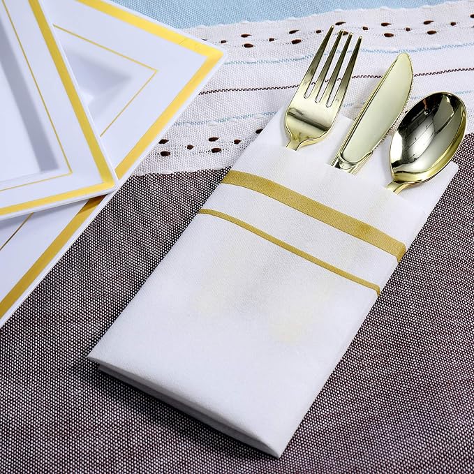 Gold Rimmed Napkins