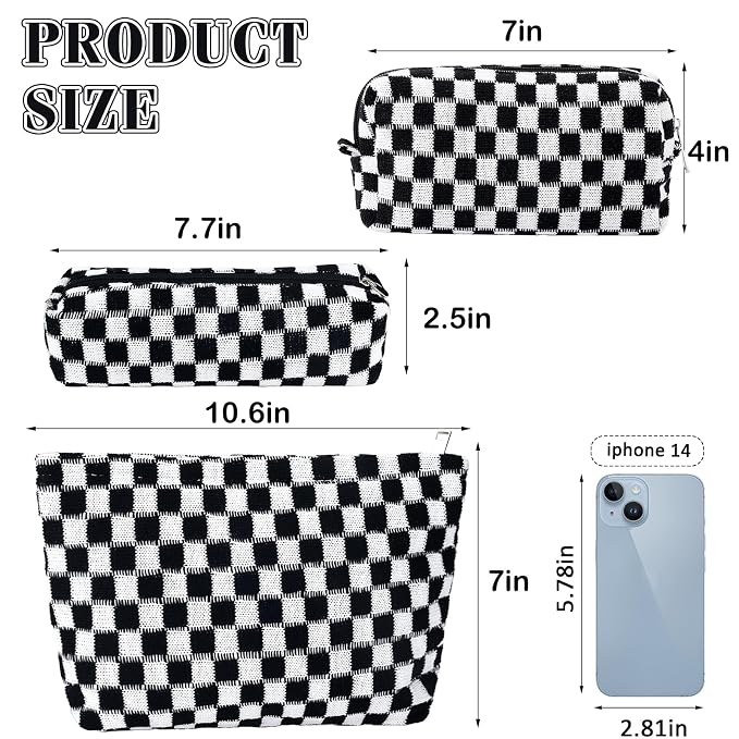 B-Checkered 3Pcs Mix Black