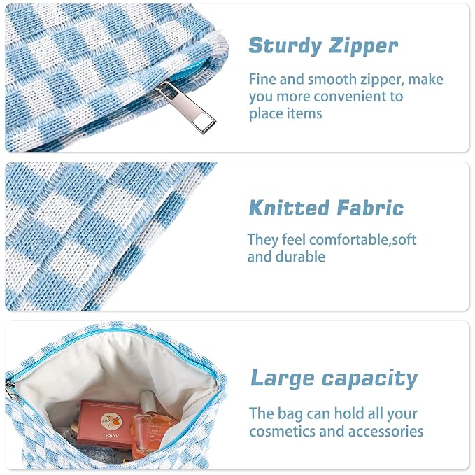 B-Checkered 3Pcs Mix Blue