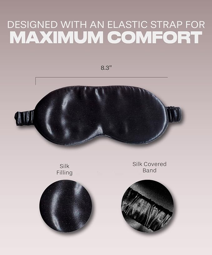 2-pk Silk Eye Mask - Nude Champagne & Midnight Blue