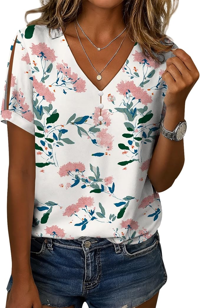 Womens Floral Printed Cotton Top 04