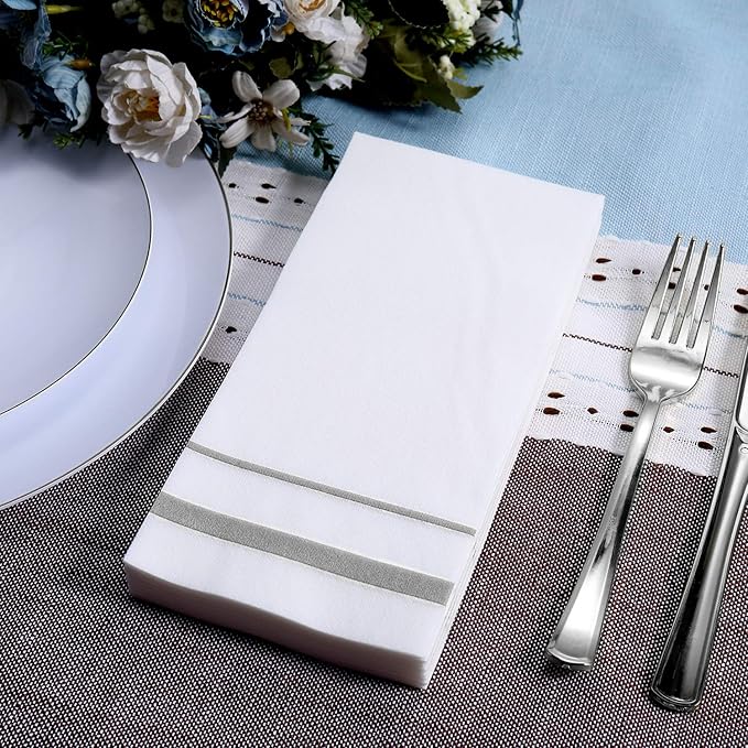 Silver Rimmed Napkins