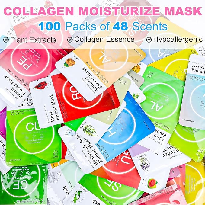 100 Pack Facial Masks Sets