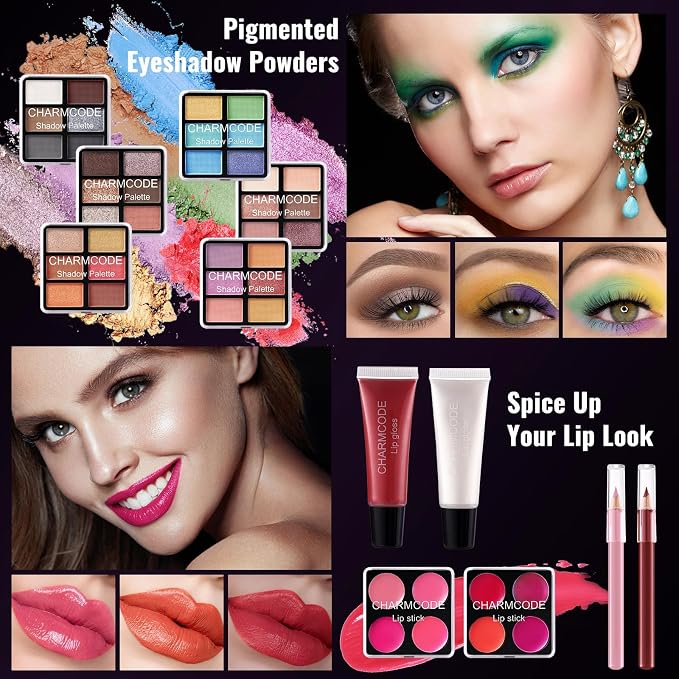 Golden Brown Train Case with Makeup Kit