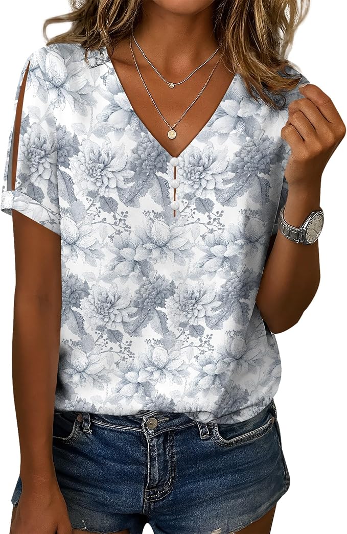 Womens Floral Printed Cotton Top 16
