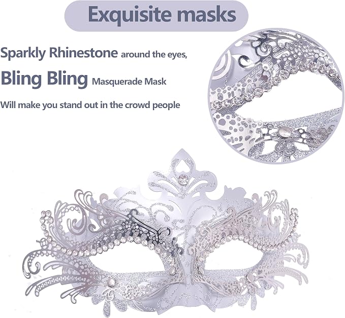 Masquerade Mask With Stick Sliver