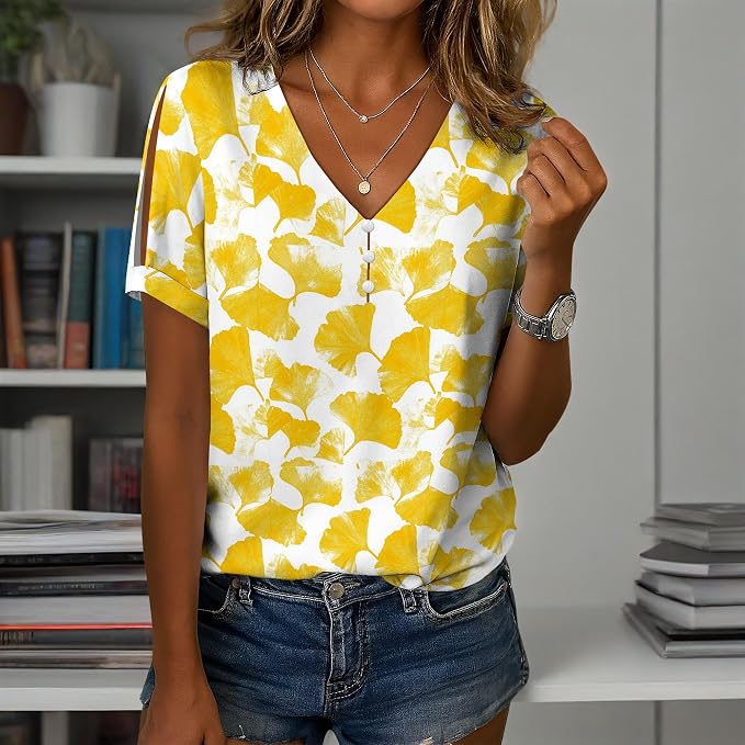 Womens Floral Printed Cotton Top 11