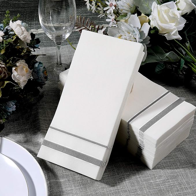 Silver Rimmed Napkins