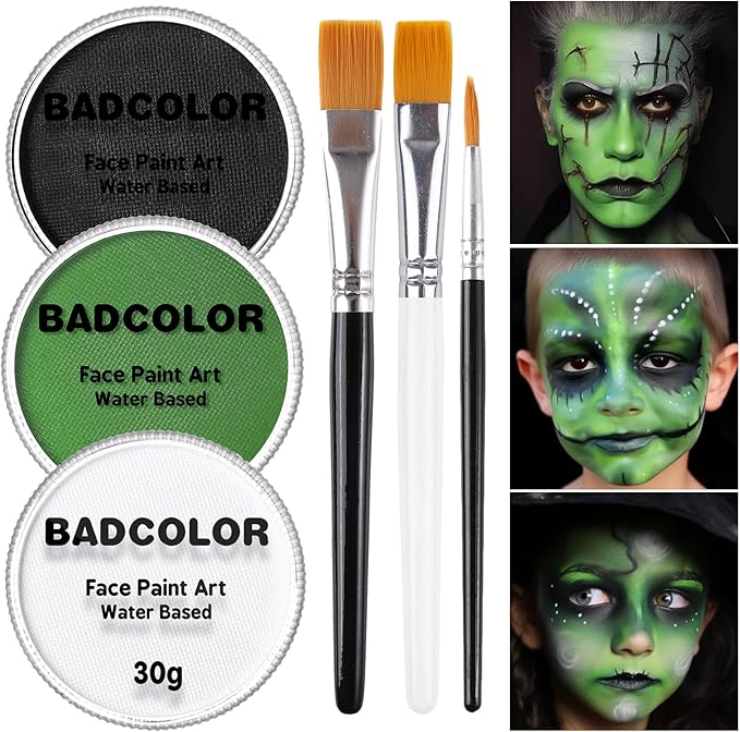 Black+White+Green+3Pcs Brushes