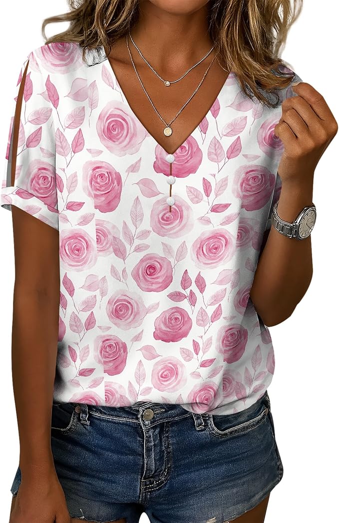Womens Floral Printed Cotton Top 12