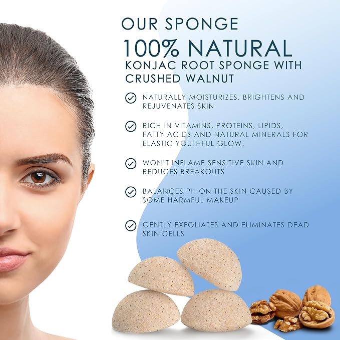 Konjac and Walnut Face Sponge