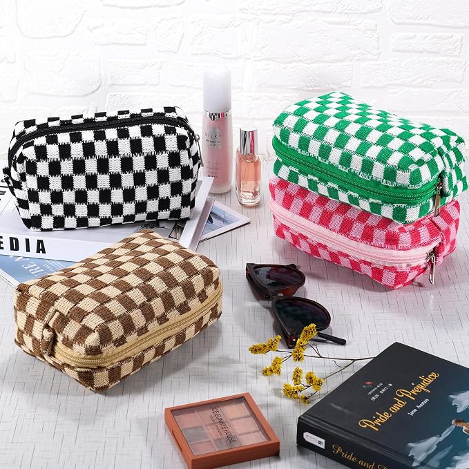 Checkered 4Pcs M Pink/Black/Green/Brown