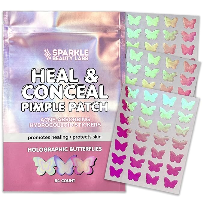 Holographic Pink Butterflies - 84 count (3 sheets)