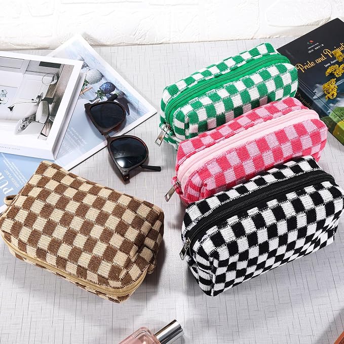Checkered 4Pcs M Pink/Black/Green/Brown