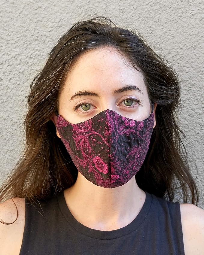 Megenta Floral Lurex Mask