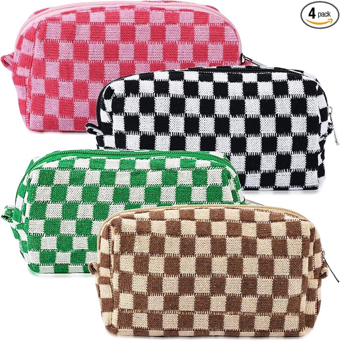 Checkered 4Pcs M Pink/Black/Green/Brown