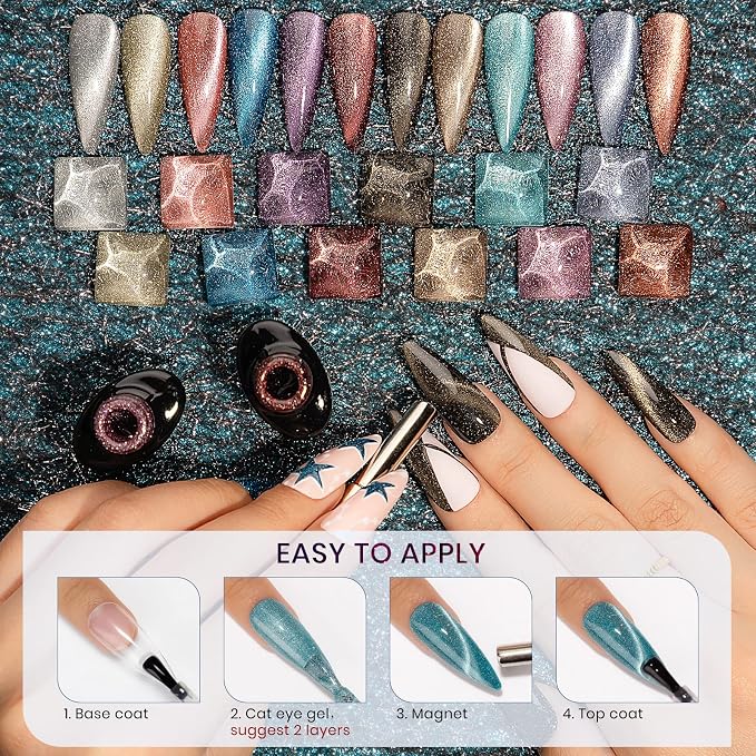 12 Colors-Reflective Cat Eye Gel